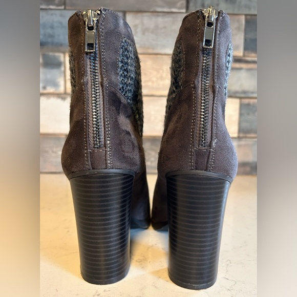 Juicy Couture Faux Suede & Knit Stacked Heel Ankle Boots - Picture 6 of 16